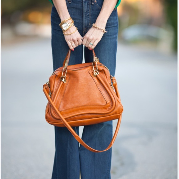 CHLOE Paraty Small Leather Satchel Handbag - Tan - Picture 1 of 11
